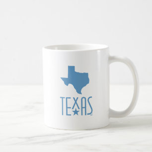 Symbole von Texas, Texas, blau Kaffeetasse
