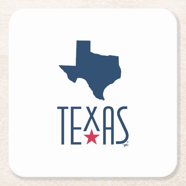 Symbole von Texas, Texas, blau Rechteckiger Pappuntersetzer (Vorderseite)