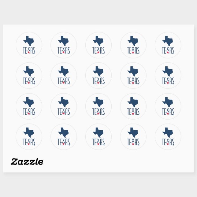 Symbole von Texas, Texas, blau Runder Aufkleber (Blatt)