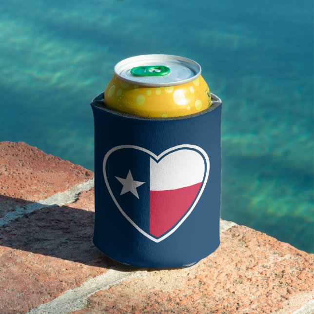 Symbole von Texas, Texas Flag, Herz - Marine Dosenkühler (In Situ Pool)