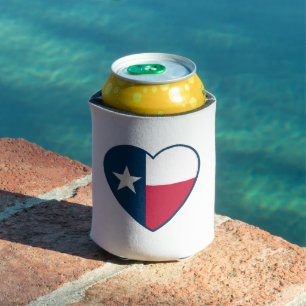 Symbole von Texas, Texas-Flagge, Herz Dosenkühler