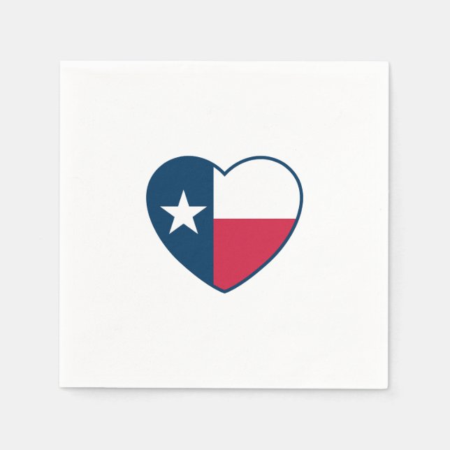 Symbole von Texas, Texas-Flagge, Herz Serviette (Vorderseite)