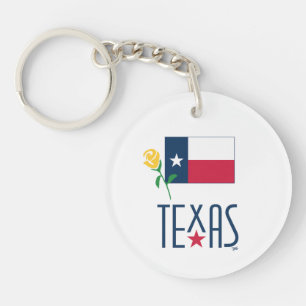 Symbole von Texas, Texas-Flagge und Gelbe Rose Schlüsselanhänger