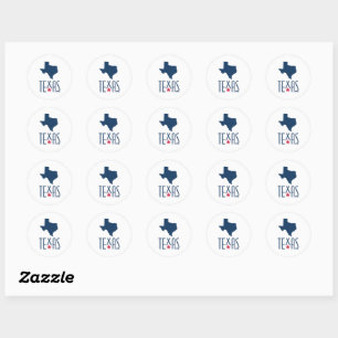 Symbole von Texas, Texas, marineblau Runder Aufkleber