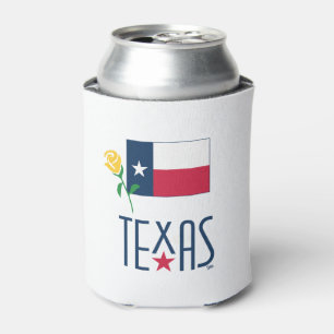 Symbole von Texas, Texas und Gelb Rose Dosenkühler
