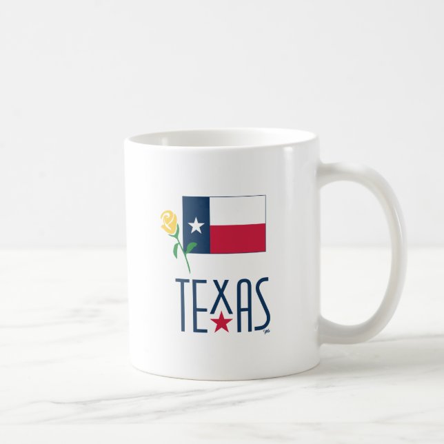 Symbole von Texas, Texas und Gelb Rose Kaffeetasse (Rechts)