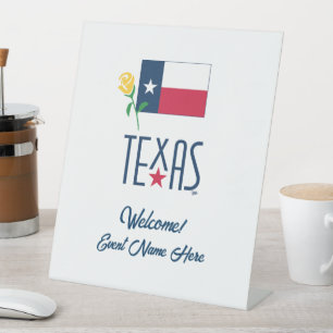 Symbole von Texas, Texas und Gelb Rose Sockelschild