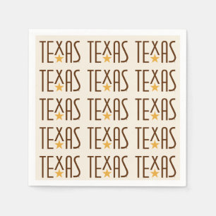 Symbole von Texas, Texas und Star Brown Serviette