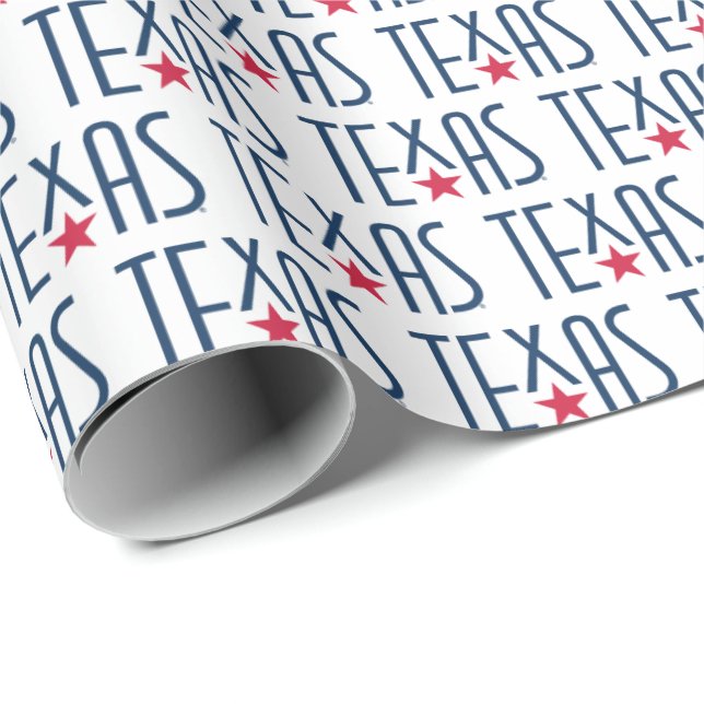 Symbole von Texas, Texas und Star Navy Geschenkpapier (Rolleneckpunkt)