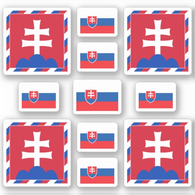 Symbole/Wappen und Flagge des slowakischen Staat Aufkleber (Vorderseite)