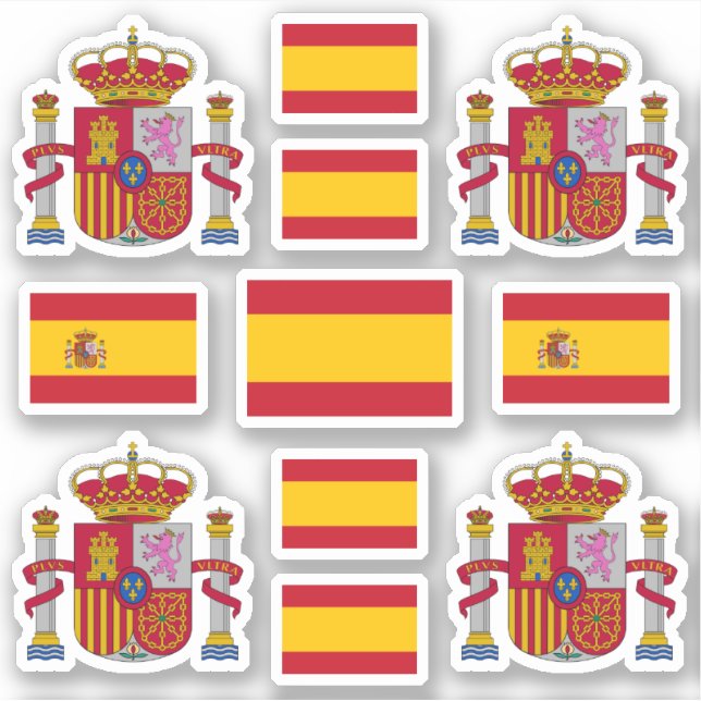 Symbole/Wappen und Flagge des spanischen Staat Aufkleber (Vorderseite)