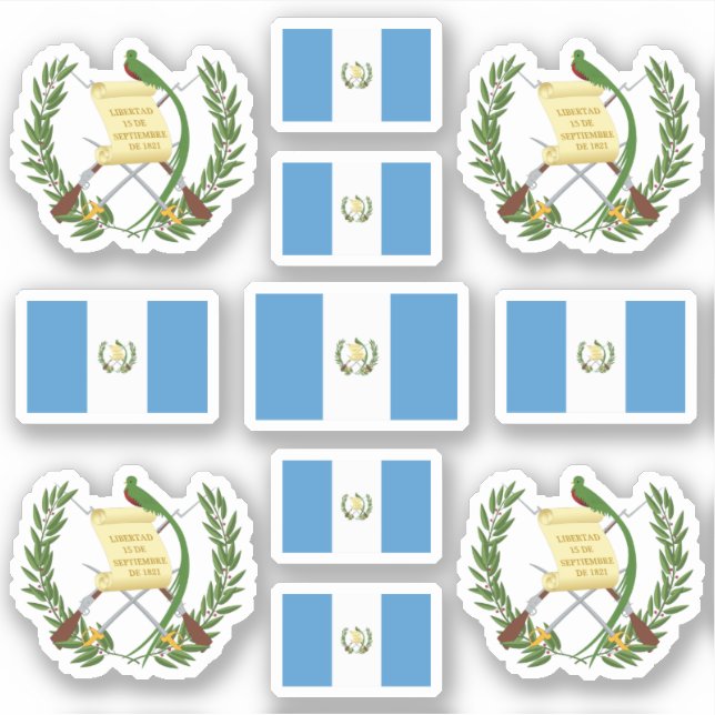 Symbole/Wappen und Flaggen des guatemaltekischen S Aufkleber (Vorderseite)