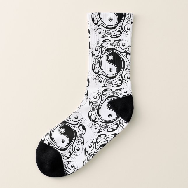 Symbole Yin et Yang Style tatouage noir et blanc (Gauche - extérieur)