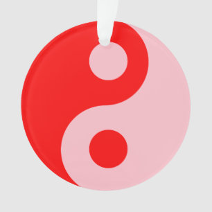 Symbole Yin Yang rouge et rose