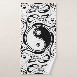 Symbole Yin & Yang Tatouage Noir et Blanc