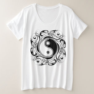 Symbole Yin & Yang Tatouage Noir et Blanc