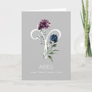 Symbole Zodiac Aries Carte d'anniversaire