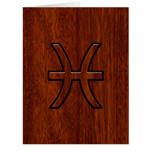 Symbole Zodiac Pisces Style de grains de bois d'ac (Devant)