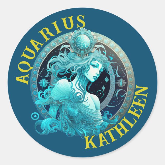Symbole Zodiaque Aquarius Sticker d'astrologie (Devant)