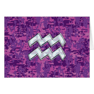 Symbole Zodiaque Aquarius sur le camouflage numéri