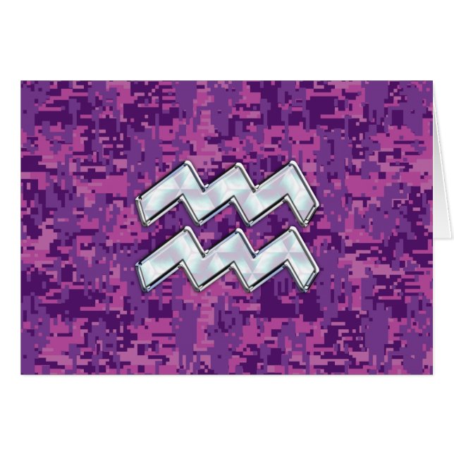 Symbole Zodiaque Aquarius sur le camouflage numéri (Devant horizontal)