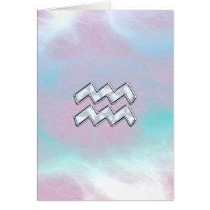 Symbole Zodiaque Aquarius sur Mère de Pearl Nacre