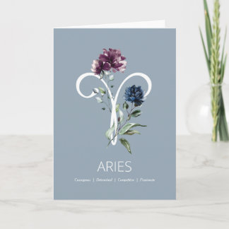 Symbole Zodiaque Aries Carte d'anniversaire