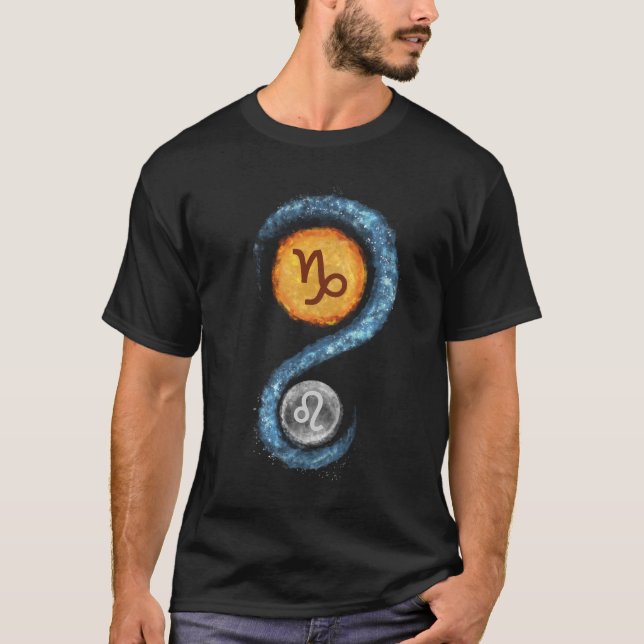 SYMBOLE Zodiaque Capricorne Sun Leo Lune T-shirt (Devant)