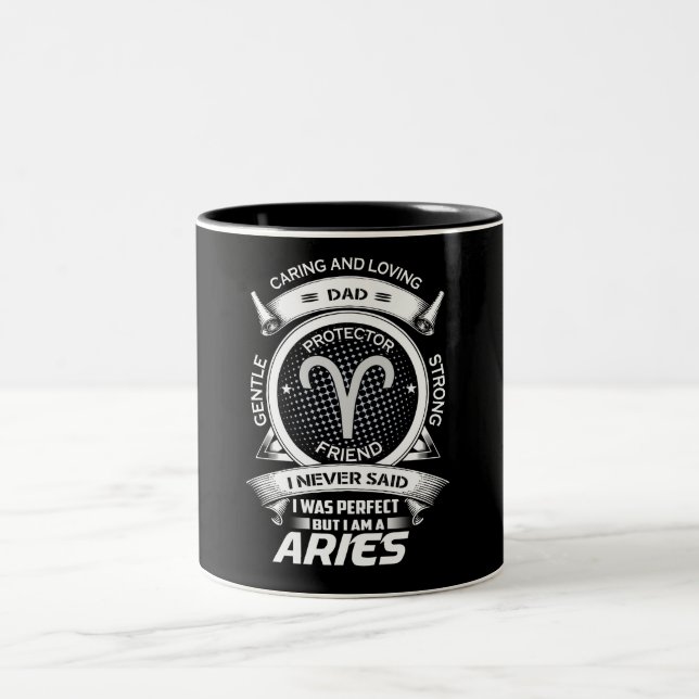 SYMBOLE Zodiaque Funny Aries : Mug à café à deux t (Centre)