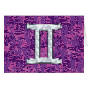 SYMBOLE Zodiaque Pearl Gemini sur Camouflage numér