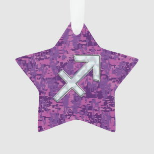 Symbole zodiaque Sagittarius sur Camo numérique Fu
