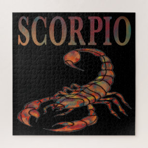 SYMBOLE Zodiaque Scorpio Carré noir Jigsaw Puzzle