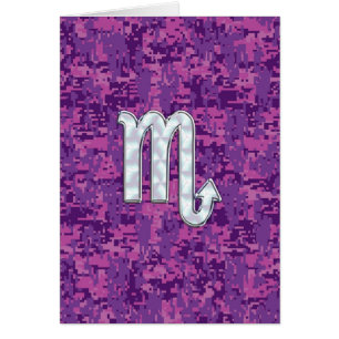 Symbole Zodiaque Scorpio sur Camo numérique rose
