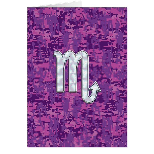 Symbole Zodiaque Scorpio sur Camo numérique rose (Devant)