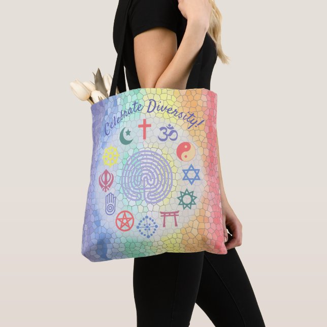 Symbole zwischen den Religionen (Regenbogen aus fe Tasche (Von Nahem)
