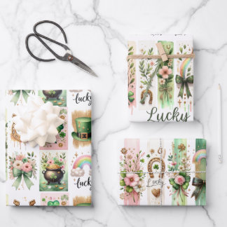 Symboles chanceux, papier d'enveloppement de la Sa