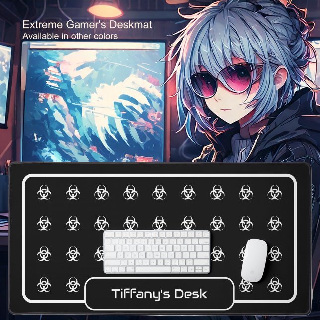 Symboles de danger biologique - Blanc sur un Arriè (Biohazard Symbol -White on Black by Office Accessories Shop)