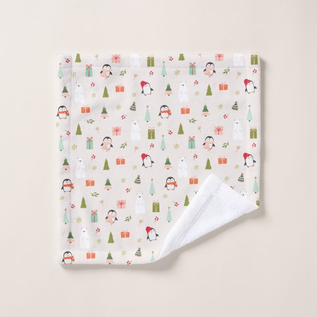 Symboles de Noël mignons (Gant de toilette)