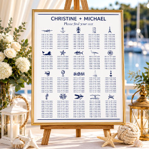 Symboles de table nautique Mariage - Tableau de si