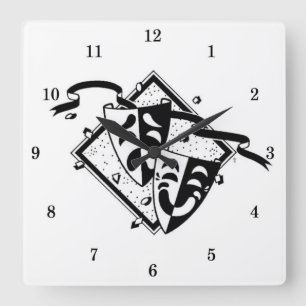 Symboles du théâtre cool Horloge murale