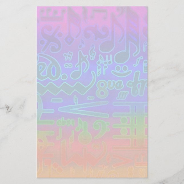 Symboles musicaux colorés Papeterie (Devant)