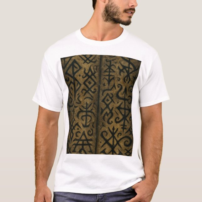 Symboles mystiques et T-shirt occulte foncé (Homme (Devant)