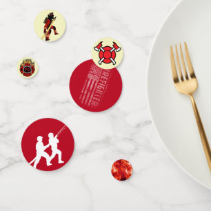 Symboles pompiers Table Confetti