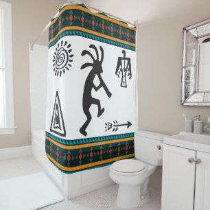 Symboles Silhouette Simple Kokopelli Douche rideau