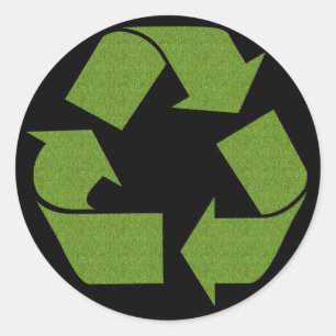 Symbolgras gerecycelt runder aufkleber