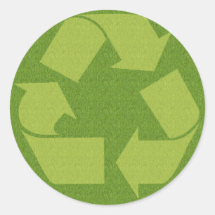Symbolgras gerecycelt runder aufkleber