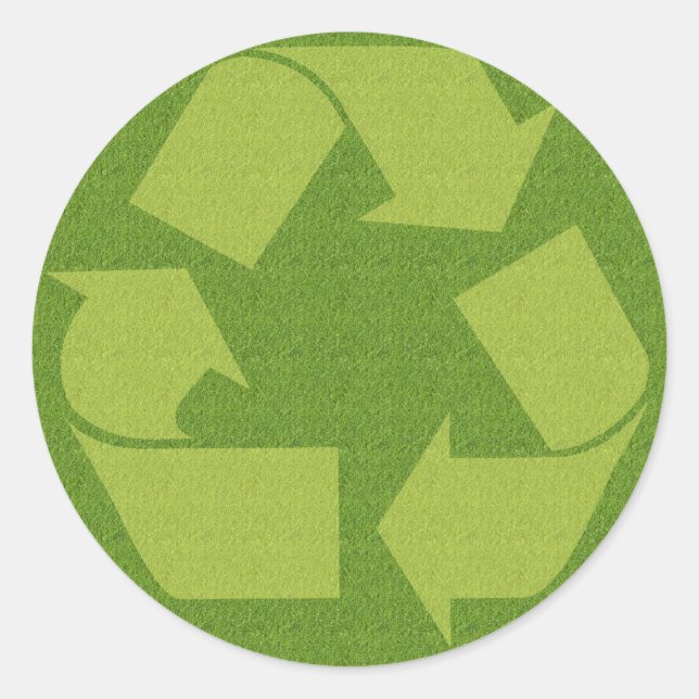 Symbolgras gerecycelt runder aufkleber (Vorderseite)