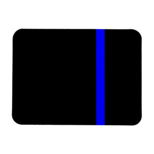 Symbolische dünne Blue Line auf Schwarzem Magnet