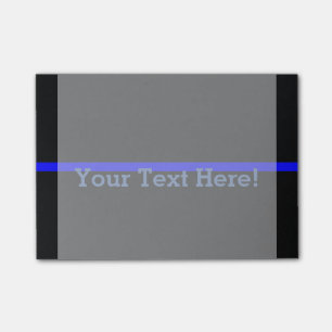 Symbolische dünne Blue Line personifizieren diese Post-it Klebezettel