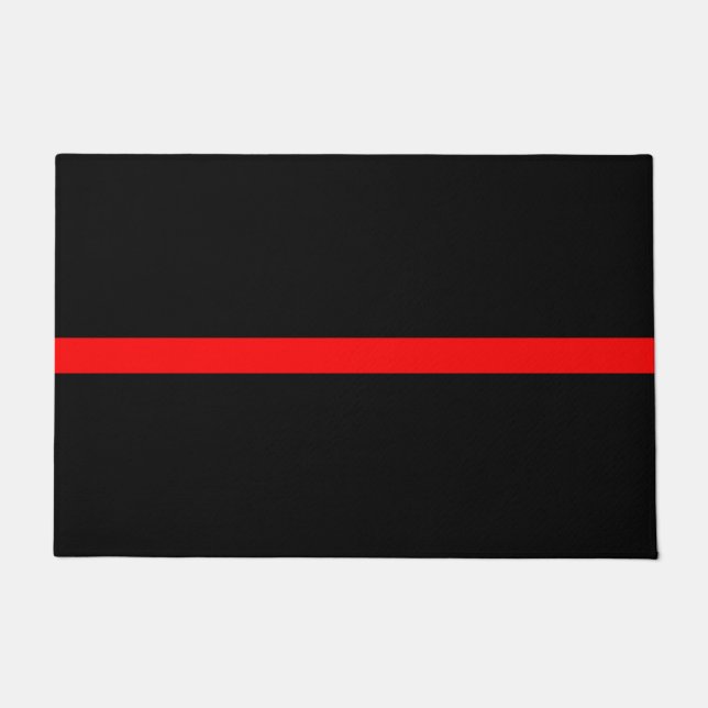Symbolische dünne rote Linie Grafikdesign an Fußmatte (Vorderseite)